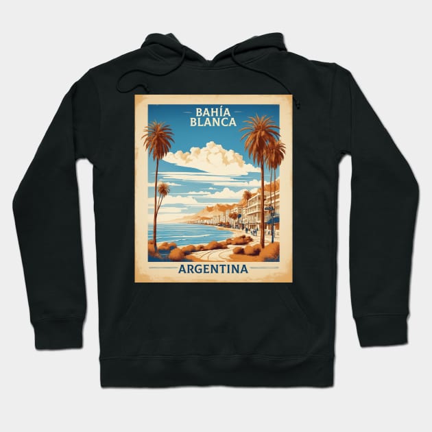 Bahia Blanca Argentina Vintage Tourism Poster Hoodie by TravelersGems